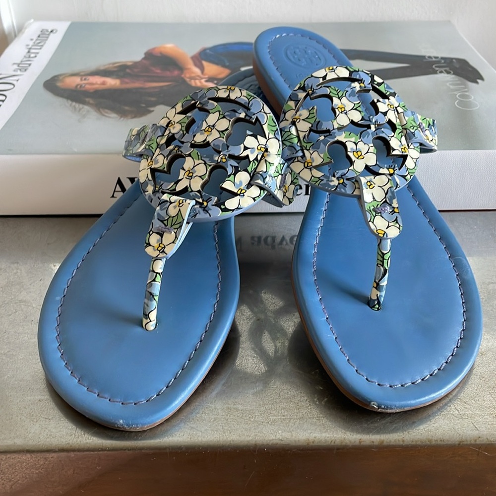Tory Burch Miller Sandals in Blue Terrace Ditsy